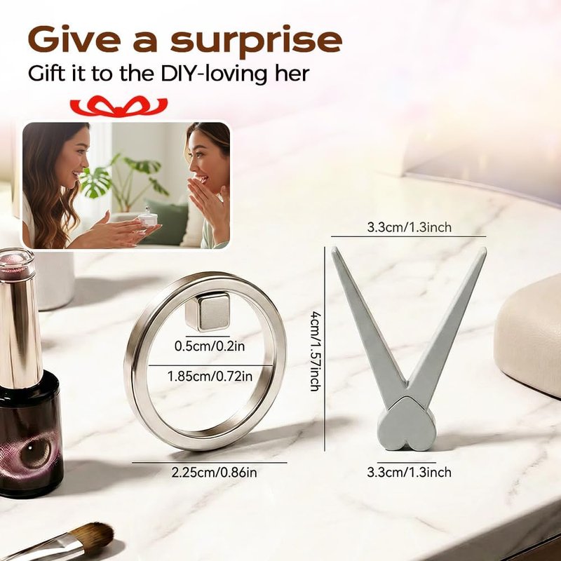 New Ring-Shaped Cat Eye Magnet for Nails,2026 NEW Strong Nail Magnet Tool,Y & Rin-gMagnet,Portable Hollow Circular Cat Eye for Home DIY, Beginners & Nail Artists (Square Ring + French magnet)