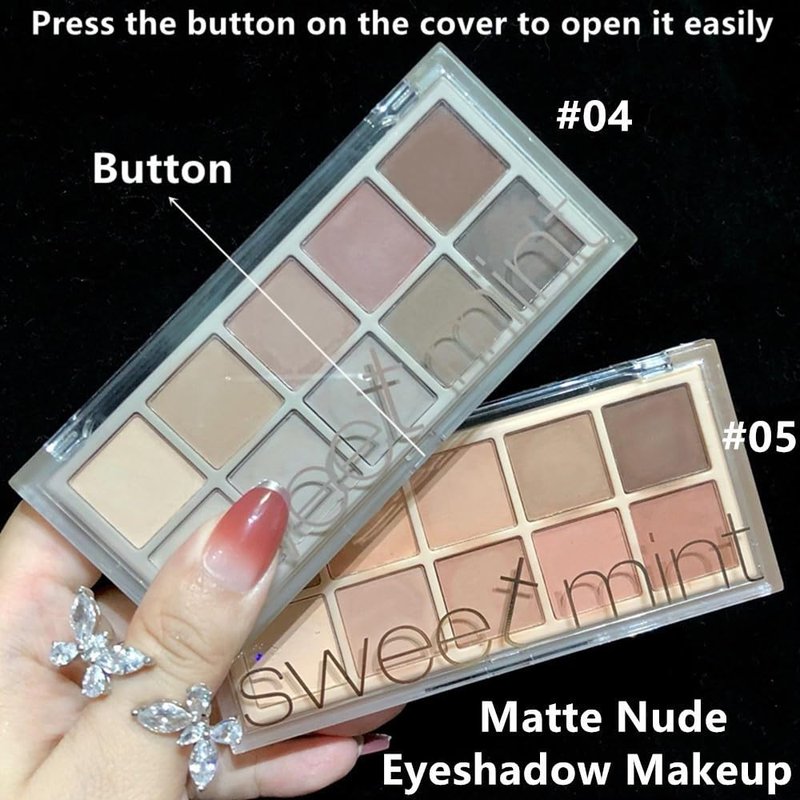 Go Ho 10-Color Matte Eyeshadow Palette | Highly Pigmented Blendable Shades for Mature Skin - Waterproof Neutral Tones