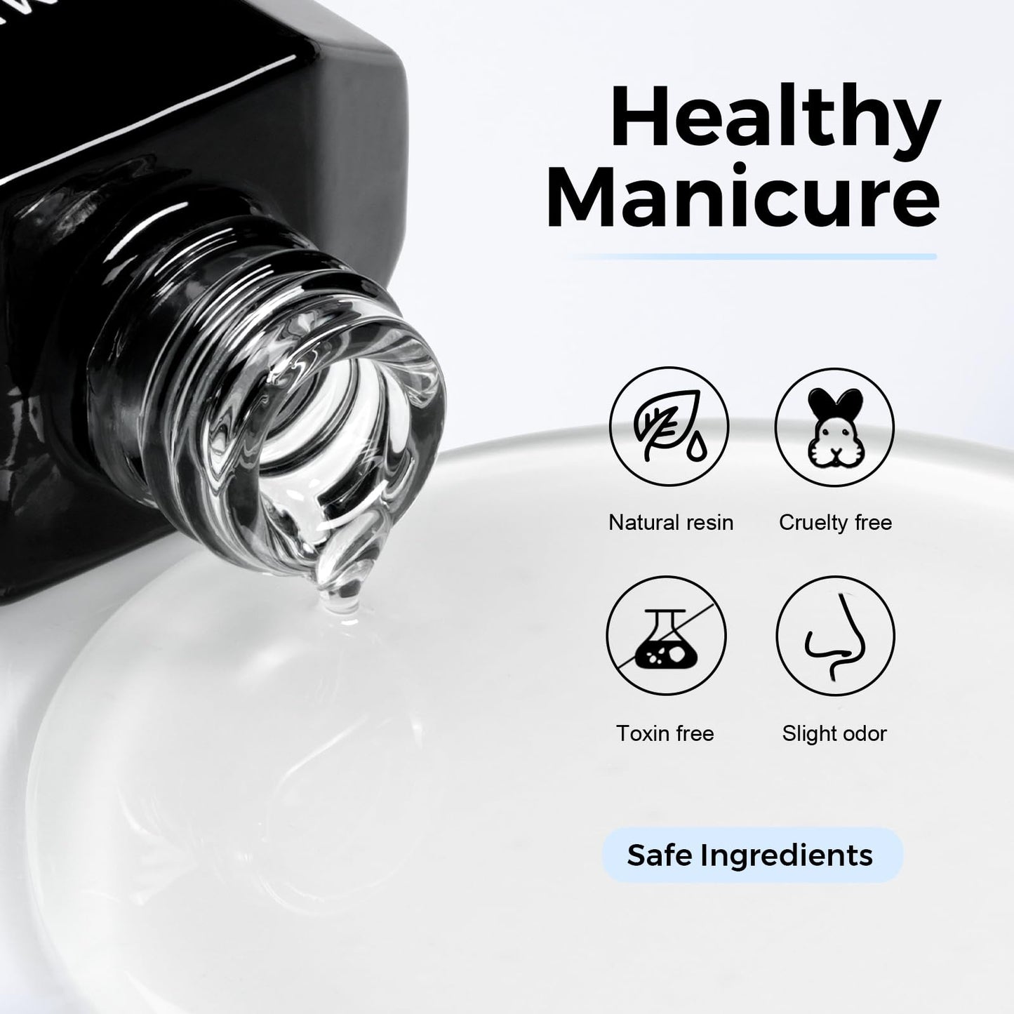 TOMICCA No Wipe Top Coat,15ml Crystal Glossy Gel Top Coat, Soak Off UV LED for Cure Long Lasting High Gloss Clear Top for Nails DIY Manicure Salon Gift for Woman