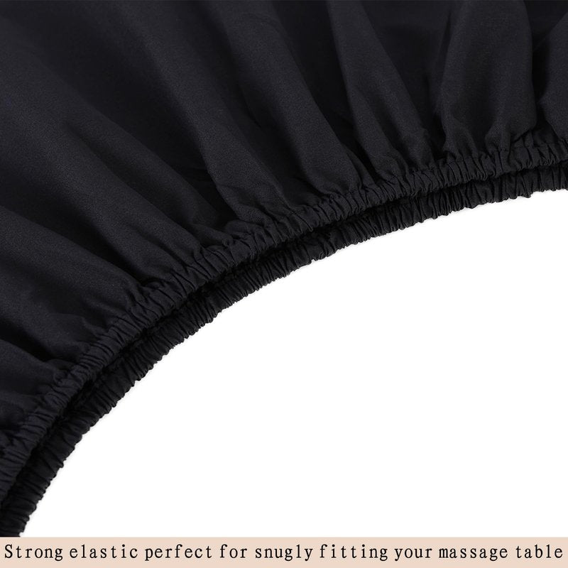 MRJ Soft 3 Piece Set Microfiber Massage Sheet Set,for Massage Tables,Includes Massage Flat Sheet,Massage Fitted Sheet and Face Rest Cover,Black
