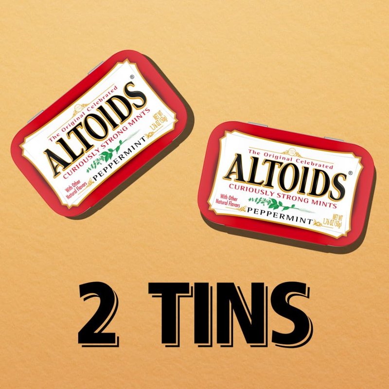 ALTOIDS Peppermint Breath Mint Tins, 3.52 Oz (Pack of 2)