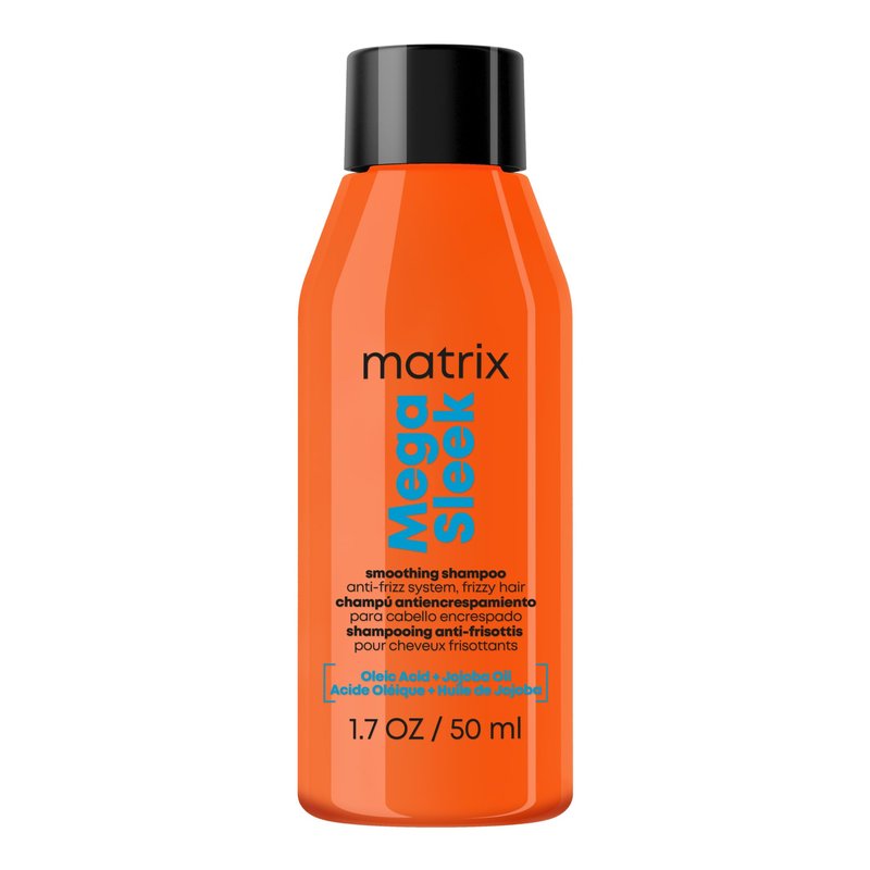 Matrix Mega Sleek Anti-Frizz Shampoo - 96H Frizz Control, 12x Smoother Hair, and Professional Hydration, 1.7 Fl Oz