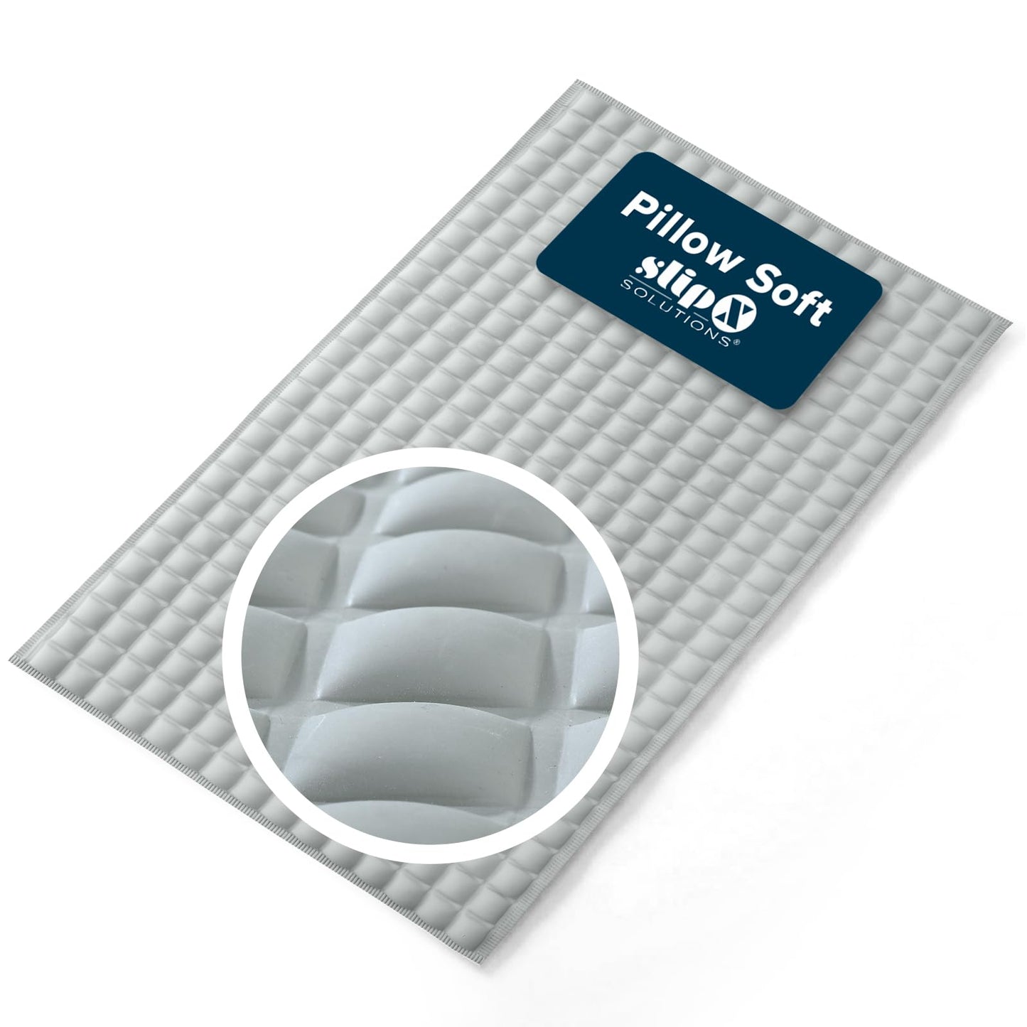 SlipX Solutions Pillow Top Cushioned Bath Mat, Non Slip Comfort Underfoot, 700 Air-Filled Pillows, Soft Shower Mat, Strong Suction Cups, Gray, 27" x 15.5"