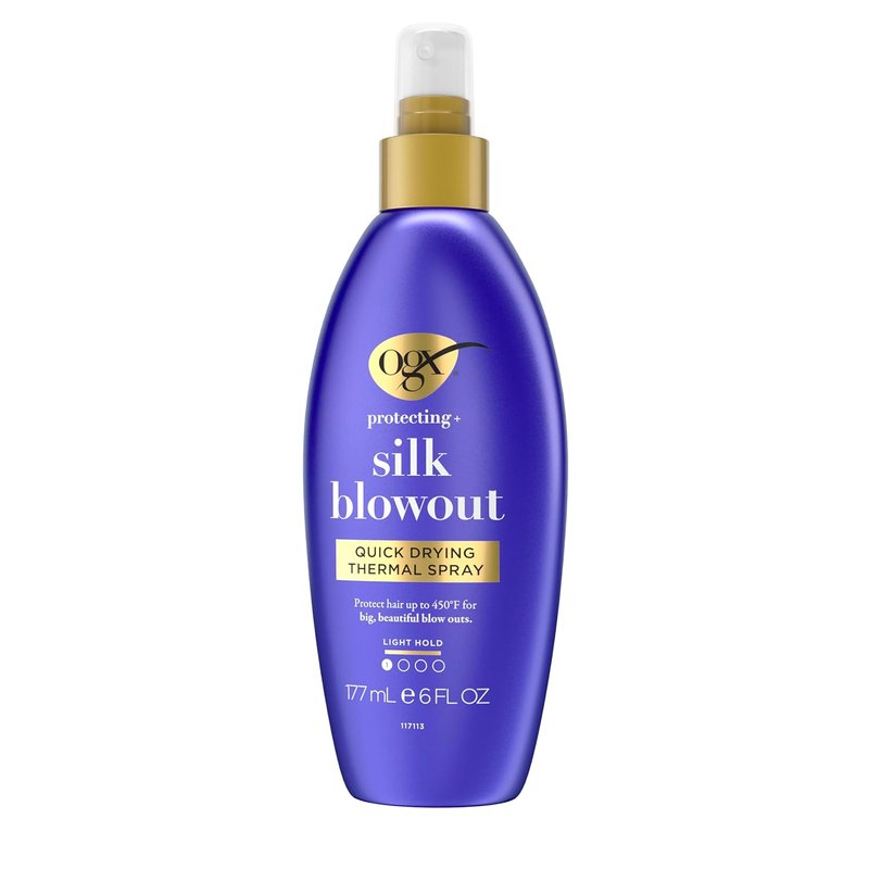 OGX Heat Protectant Spray - Quick Drying Thermal Protection for Soft, Shiny Hair | 6 fl. oz, Shields Up to 450°F