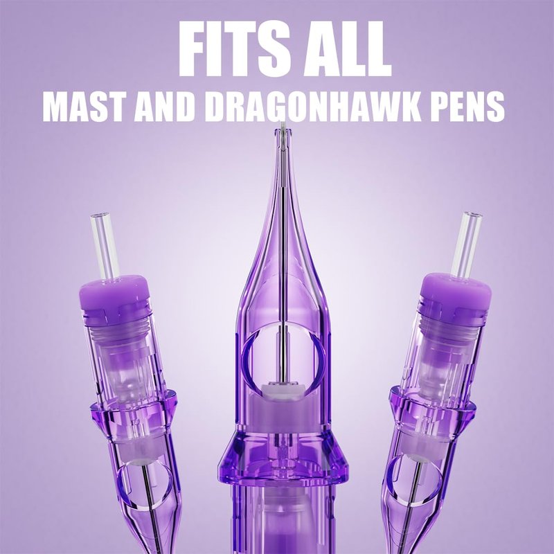 Mast Tattoo Pro2 Tattoo Cartridge Needles, #12 Bugpin 15RM Round Magnum, 20 Count Disposable Needles for Rotary Tattoo Machine Pen