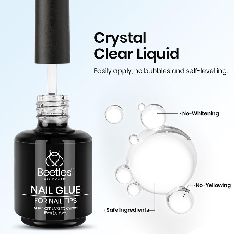 Beetles Nail Glue and Blooming Gel Set - 15ml 2Pcs Nail Art Gel for Blooming Aura Nails Marble Effects and Strong Nail Tips Bonding, Nail Supplies for Salon or DIY Manicure at Home