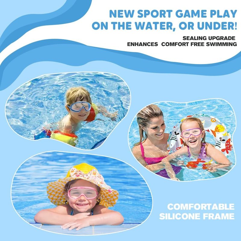 AIIONP HD Children's Swimming Goggles - Large Frame, Waterproof & Anti-Fog | For Ages 3-14