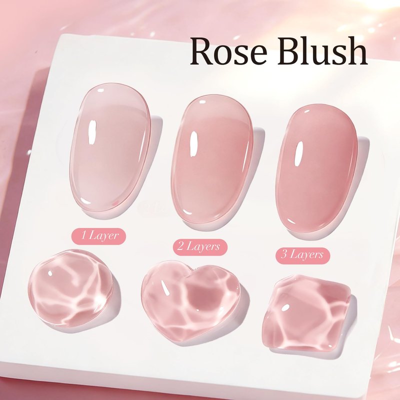Builder Gel for Nails - 7-in-1 Rose Blush Self-Leveling Nail Strengthener | 18ml UV/LED Soak Off for Beginners