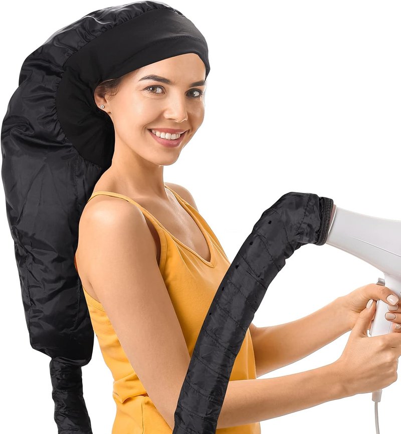 Skiennix Large Hooded Hair Dryer Bonnet Cap - Fast Drying with Long Tube | Fits All Head Sizes