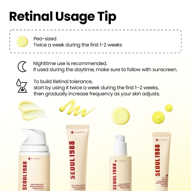 K-SECRET SEOUL 1988 Retinal Serum – Formulated with Advanced Retinal Liposome 2% and 58% Black Ginseng Extract | Fine Lines and Skin Texture Care Serum | Korean Skincare, 30ml / 1.01 fl oz