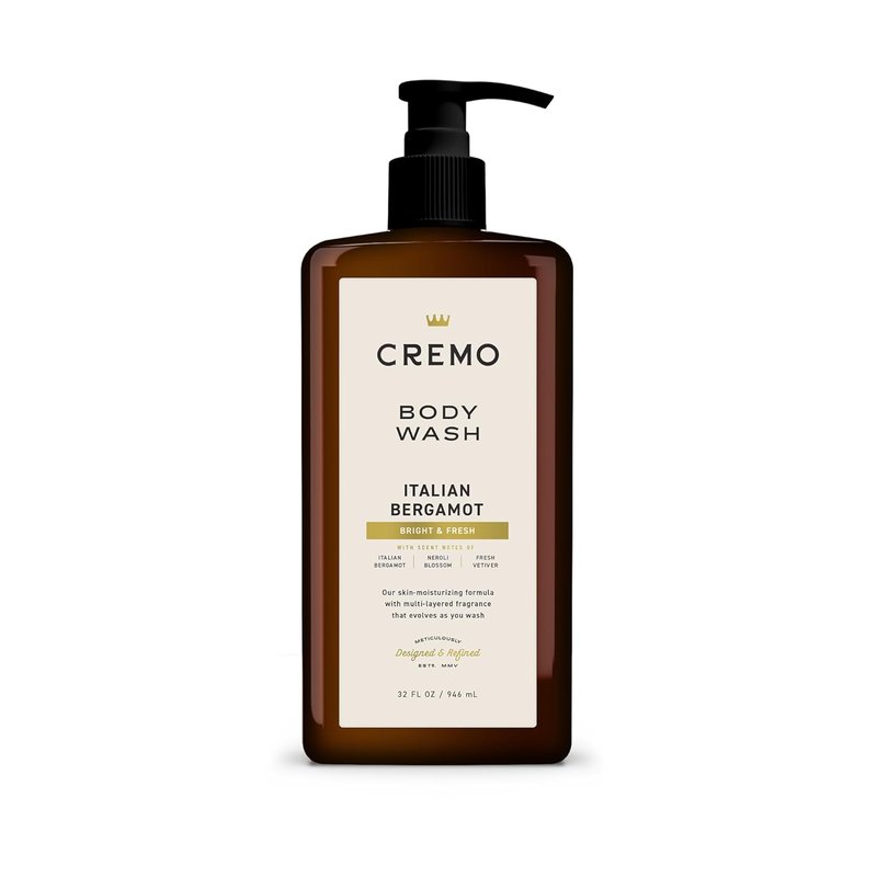 Cremo Italian Bergamot Body Wash for Men - Rich Lathering Formula, 32 Fl Oz