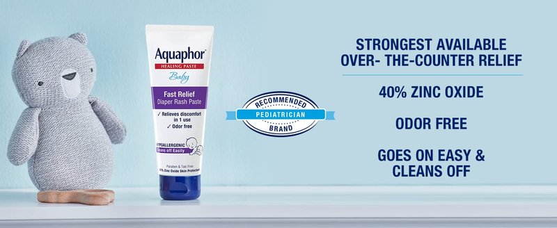 Aquaphor Baby Diaper Rash Paste - For Serious Diaper Rash and Flare-ups - 3.5 Oz. Tube