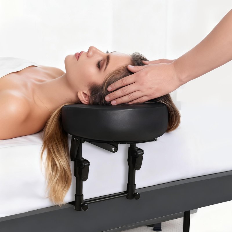KONOVOLY Massage Headrest for Bed, Massage Home Mattress Top Massage Bed Head Extension Kit, Adjustable Headrest Face Cushion Massage Table at Home, Face Down Pillow After Eye Surgery (Black)