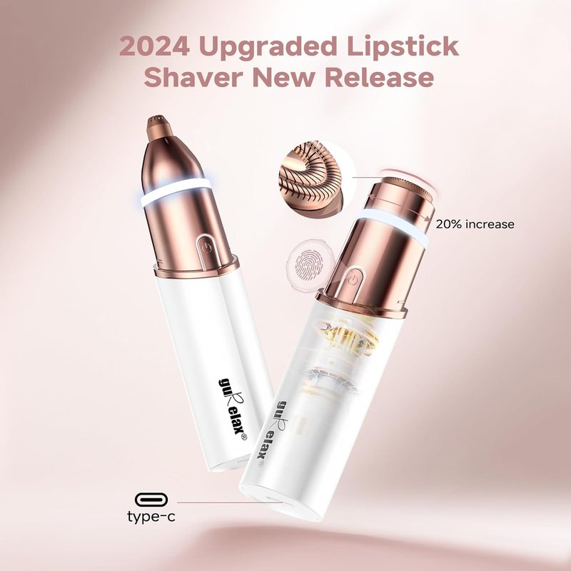 Eyebrow Facial Trimmer - 2-in-1 Rechargeable Hair Removal & Eyebrow Shaver | Painless Razor with Replacement Heads