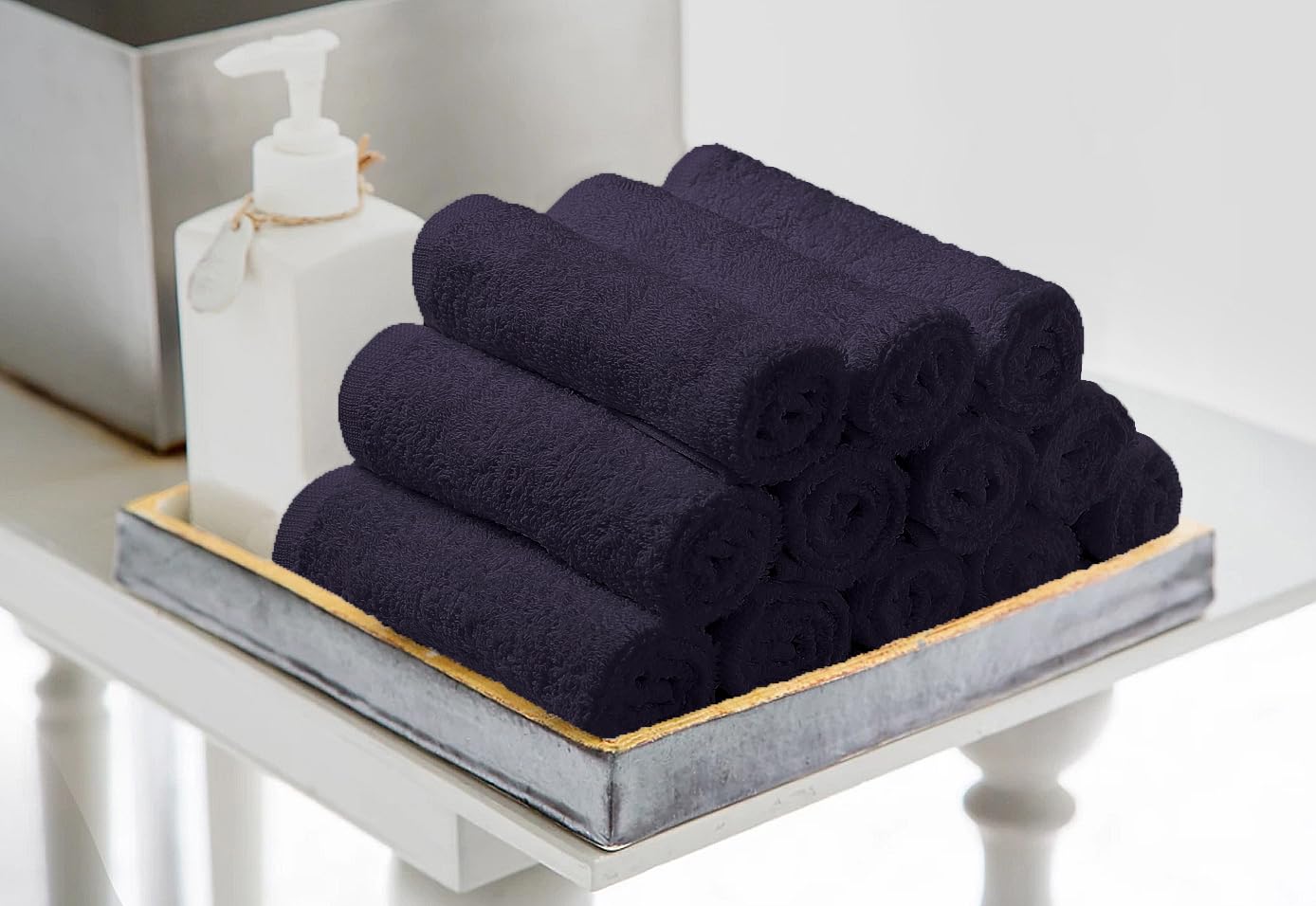 Avalon Towels Plum Washcloths Bulk Pack of 36 (12x12 inches) - 100% Cotton Washcloths & Face Towels - Highly Absorbent & Soft Wash Cloths for Showering, Wash Rags for Body & Face Cloths