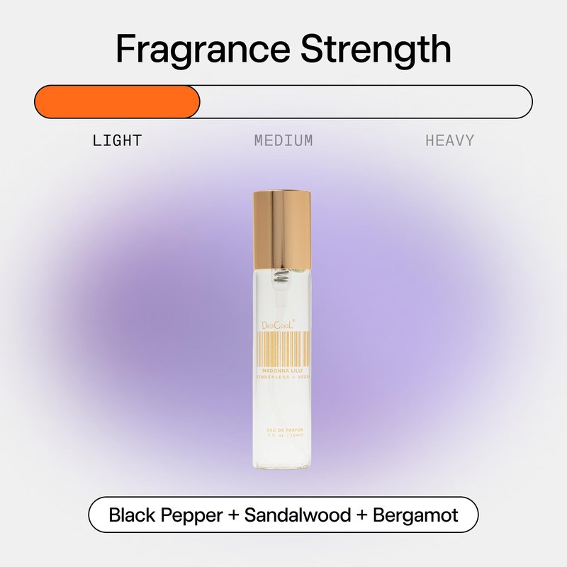 DedCool Eau de Parfum | Madonna Lily | Black Pepper, Sandalwood & Bergamot | Clean Unisex Fragrance | Non-Toxic, Vegan | Travel Size Perfume, 15 mL