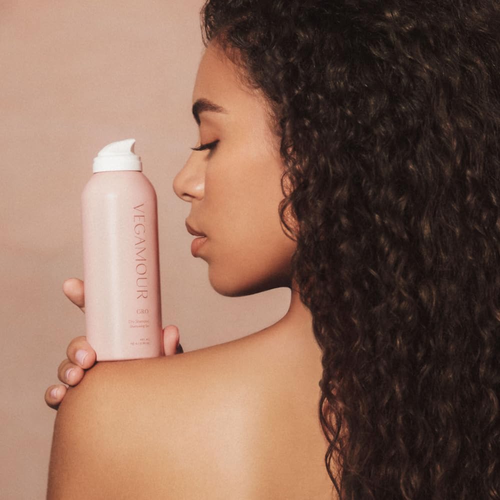 VEGAMOUR GRO Dry Shampoo Full Size, Volumizing Dry Shampoo Spray Formulated Without Benzene, Supports Thicker Fuller Looking Hair, Natural Citrus Scent, 3.95 oz