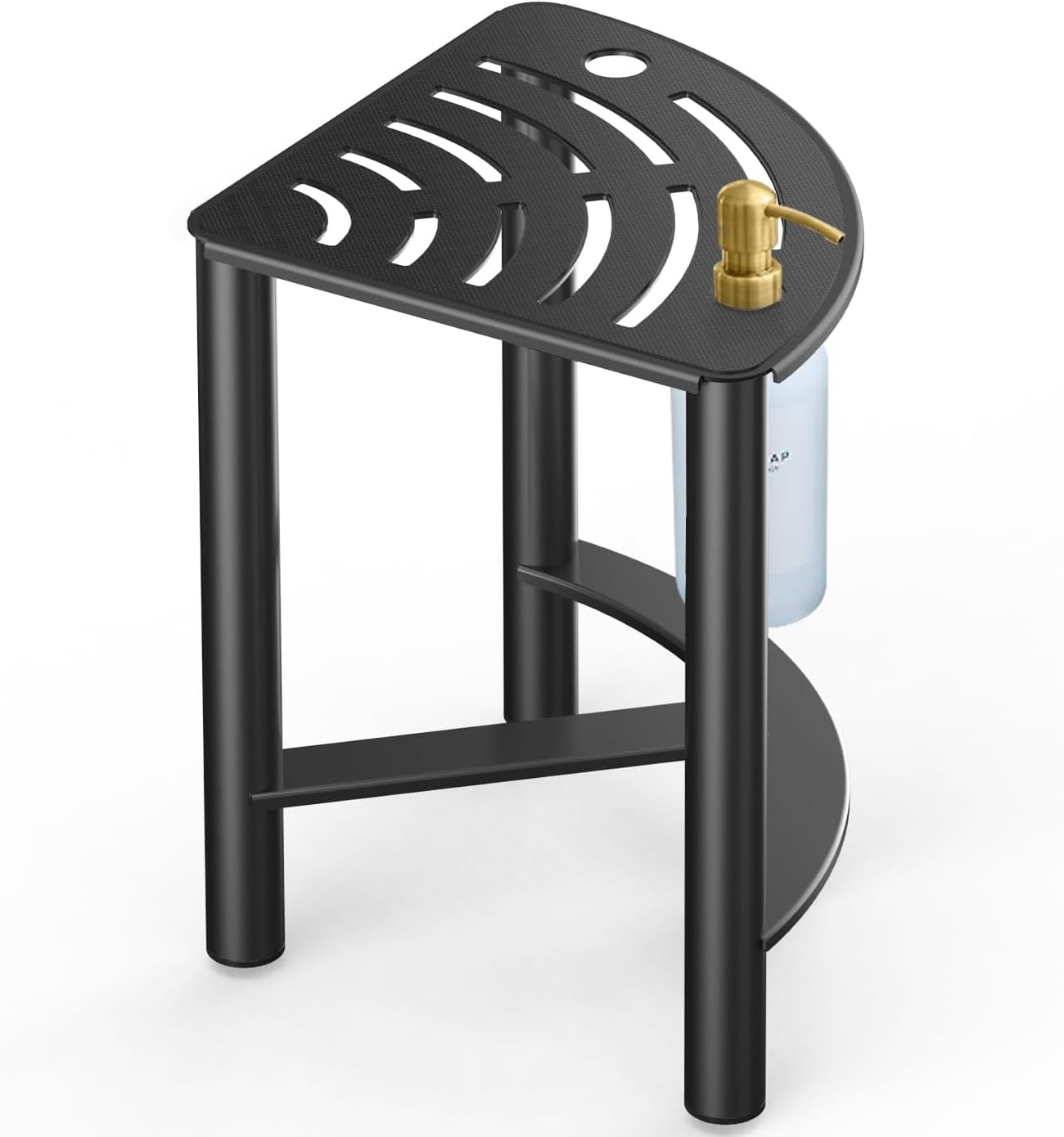 YUOROS Metal Shower Bench - Waterproof Corner Stool for Shaving Legs | Compact Bathroom Foot Rest