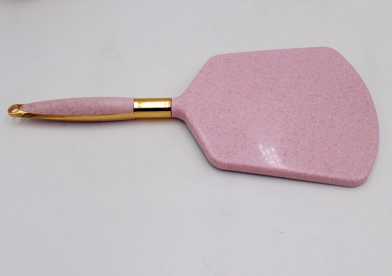 Eaoundm Hand Held Mirror with Handle, with Hook Hole for Bathroom and Bedroom, Barbers Haircut Mirror for Home and Salon (6 W X13 L inchs, Pink)