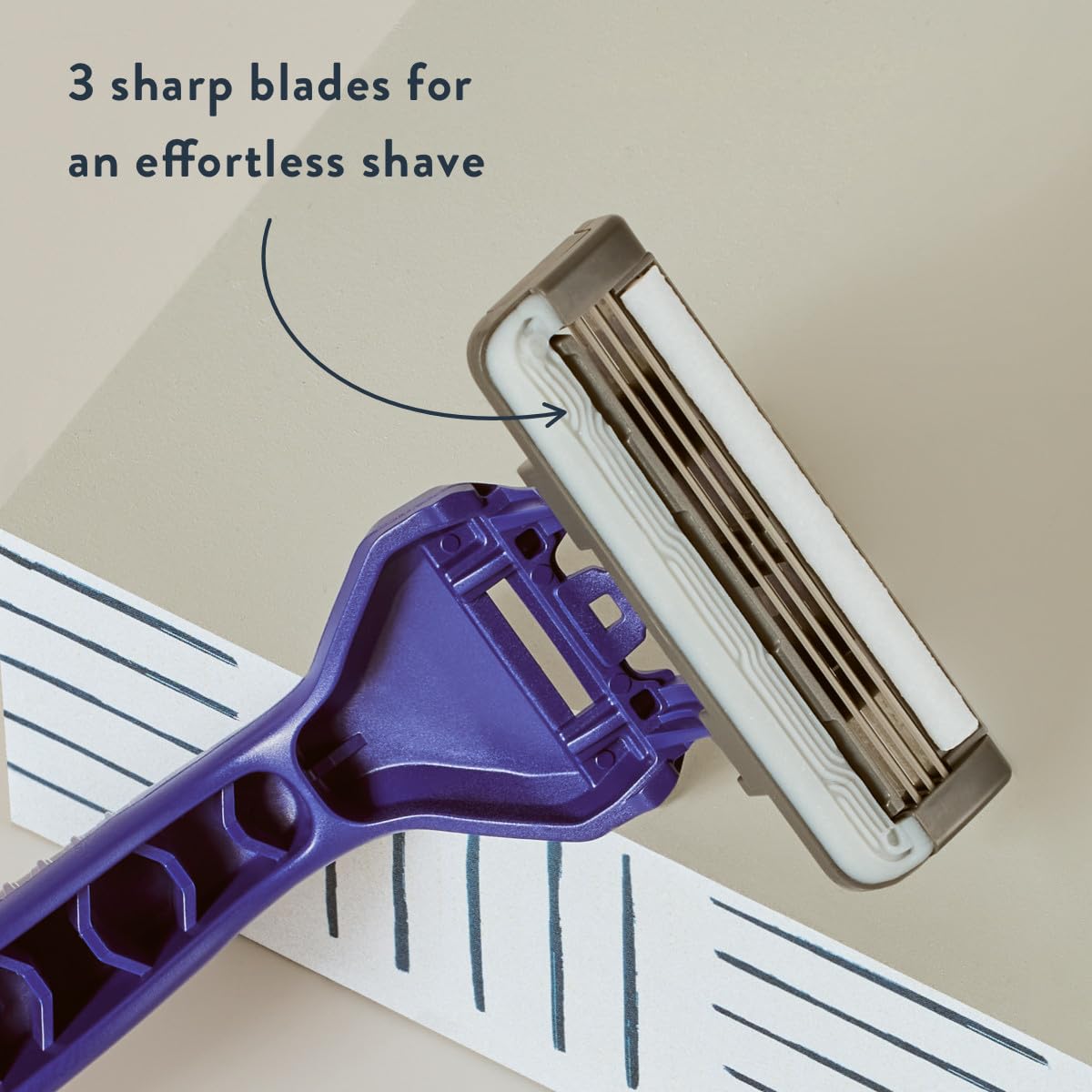 Harry's Men's Disposable Razors, 3-Blade Razors with Lubricating Strip and Pivoting Head, 4 Count