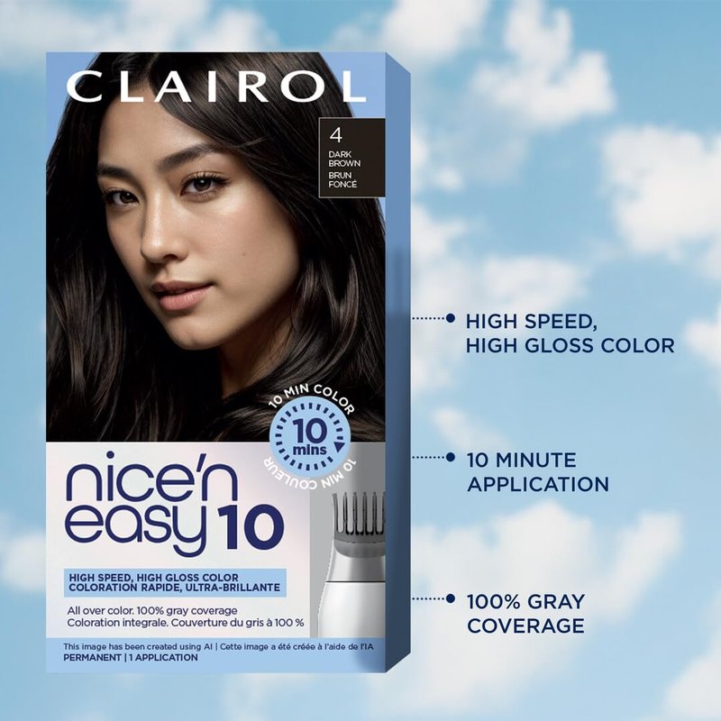 Clairol Nice'N Easy 10 Permanent Hair Dye, 5A Medium Ash Brown Hair Color, Pack of 1