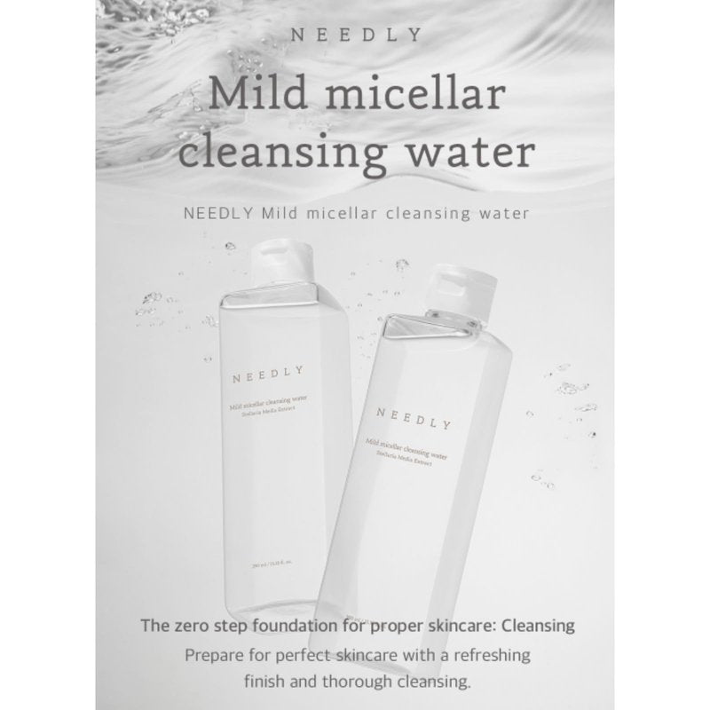 NEEDLY Mild Micellar Cleansing Water (13.18 Fl Oz) | Low-Irritant, Removes Impurities, Deep Cleansing, Moisturizing