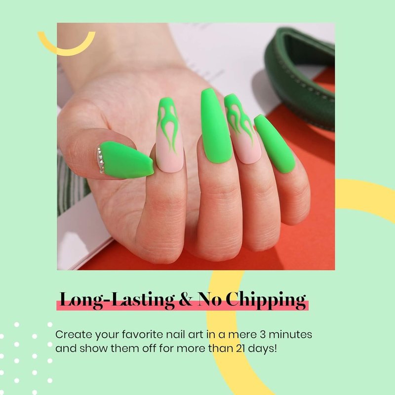 Beetles Neon Green Gel Nail Polish - 15ml Soak Off UV LED for Salon & DIY | Lime Green Day Nails