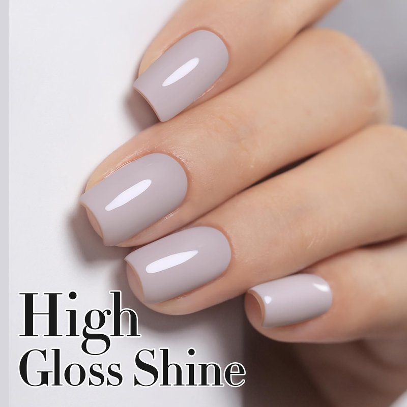 Double Rhythm 15ML Gel Nail Polish Pure Sheer Same Color Same Bottle Soak Off Gel Polish Art Manicure Salon DIY at Home for Women (Milky Gray-A1466)