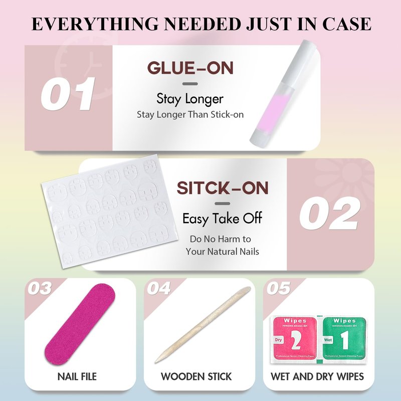 KQueenest Baby Pink Press On Nails Short Oval - Summer Press on Nails Short Almond, Sheer Pastel Rose Pink Fake Nails with Glue, Glossy Opaque, Reusable Soft Gel Glue on Nails for Women, 24 Pcs
