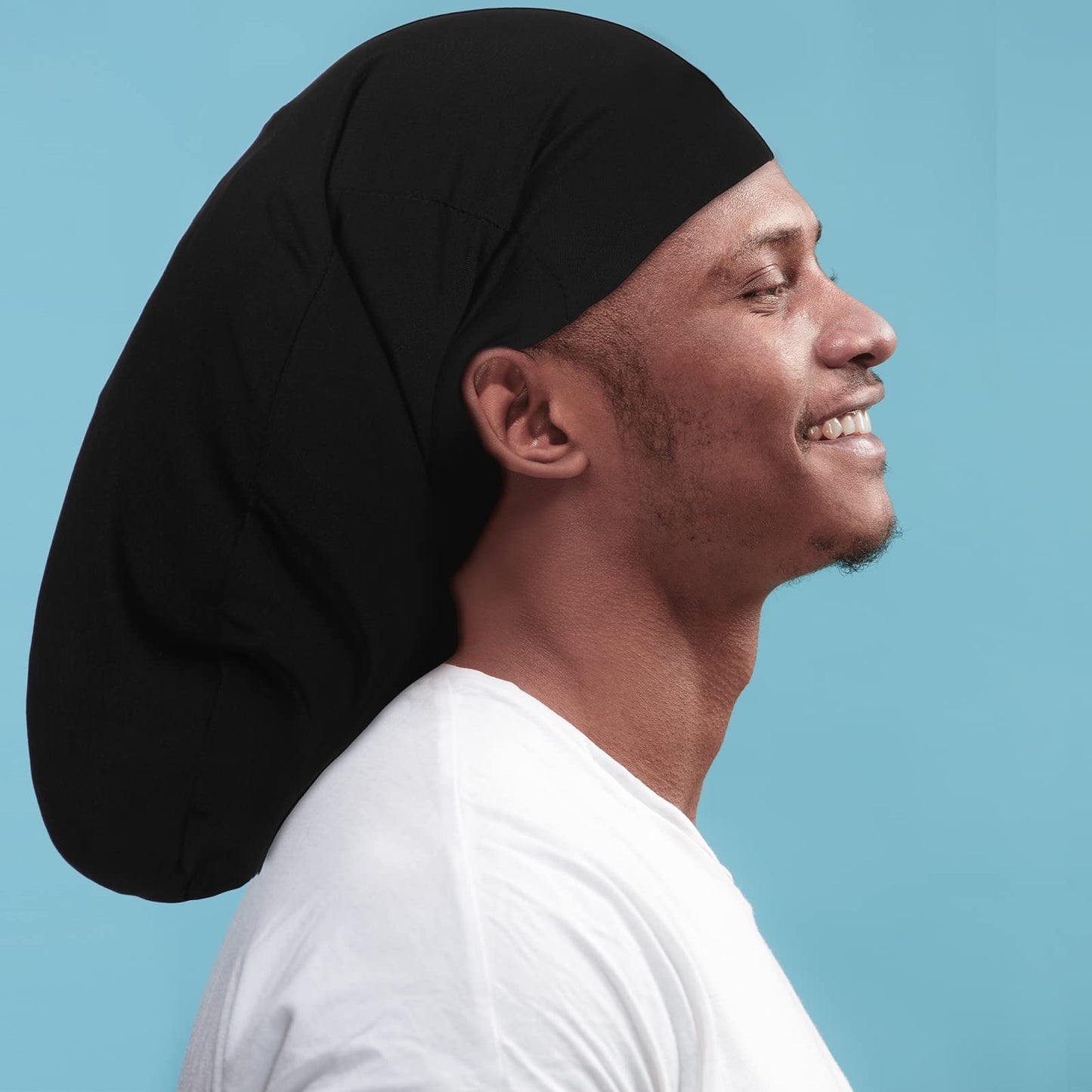 Tatuo 4 Pieces Unisex Jumbo Dreadlock Cap Long Dreads Hair Head Wrap Sleeping Cap Hair Accessories Sleep Bonnet for Men Women (4 Pcs,Black)