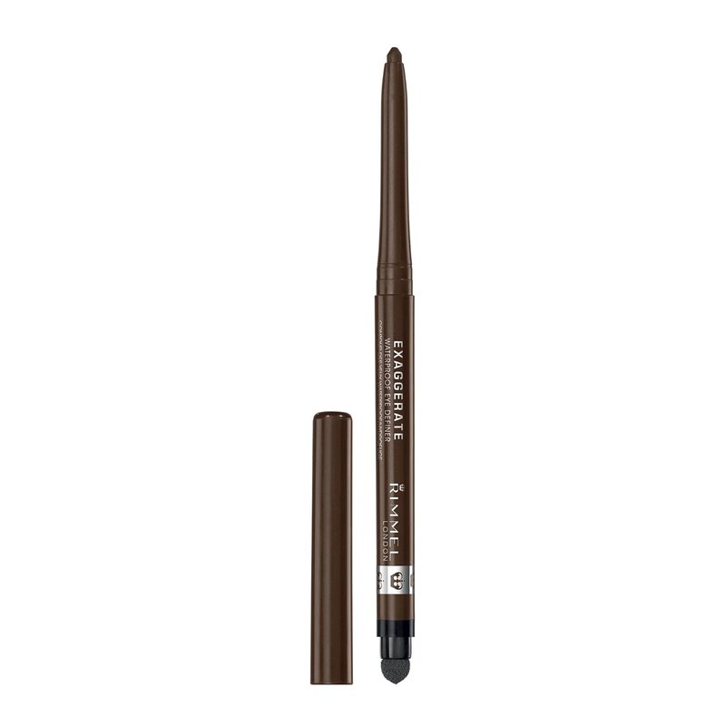 Rimmel London Exaggerate Waterproof Eyeliner - Highly Pigmented Long-Wearing Formula | Rich Brown, 0.01oz