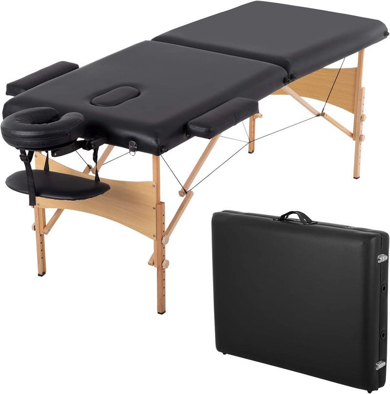 Portable Massage Table - 28 Inch Wide, Height Adjustable, Folding Spa Bed for Facial & Tattoo Care | Includes Non-Woven Bag