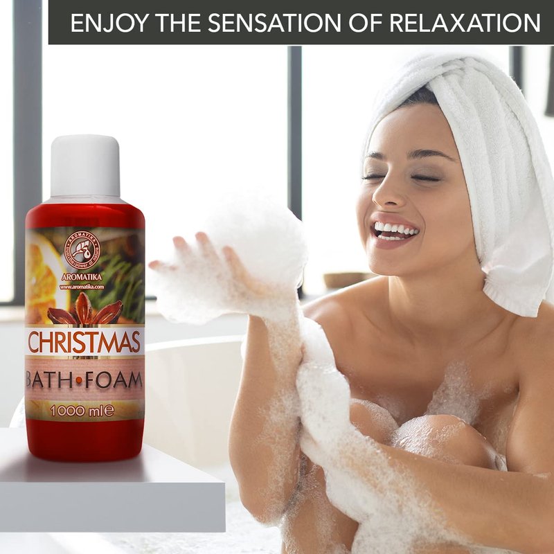 Bath Foam Christmas - 34 Fl Oz (1000ml) - Body Care - Good Sleep - Beauty - Bathing - Body Care - Wellness - Relax - Aromatherapy - Spa - Bubble Baths