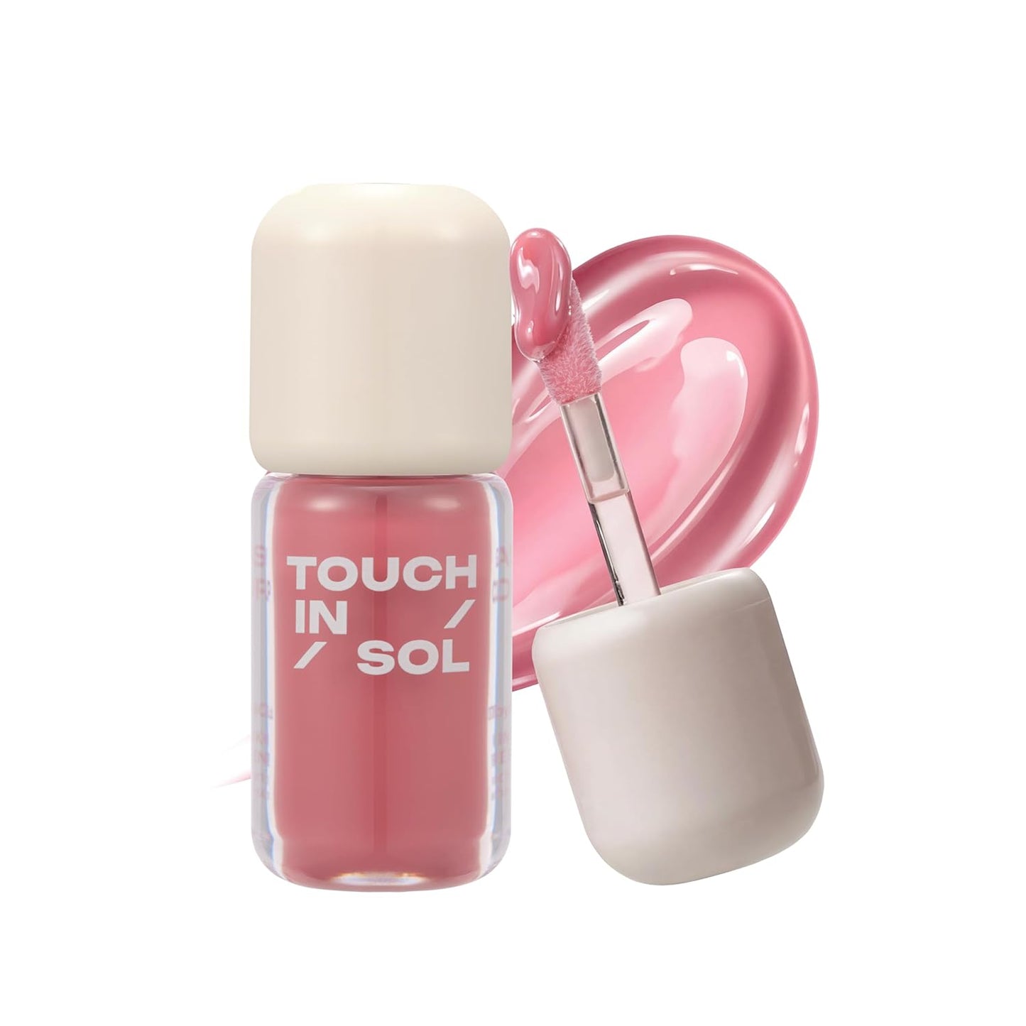 Touch in Sol Glassy Color Lip – Hydrating Lip Oil Gloss, Moisturizing Stain, Non-Sticky Shine, Buildable Color, Lightweight Comfortable Wear, Korean Makeup (Love Bloom (Cool Pink))