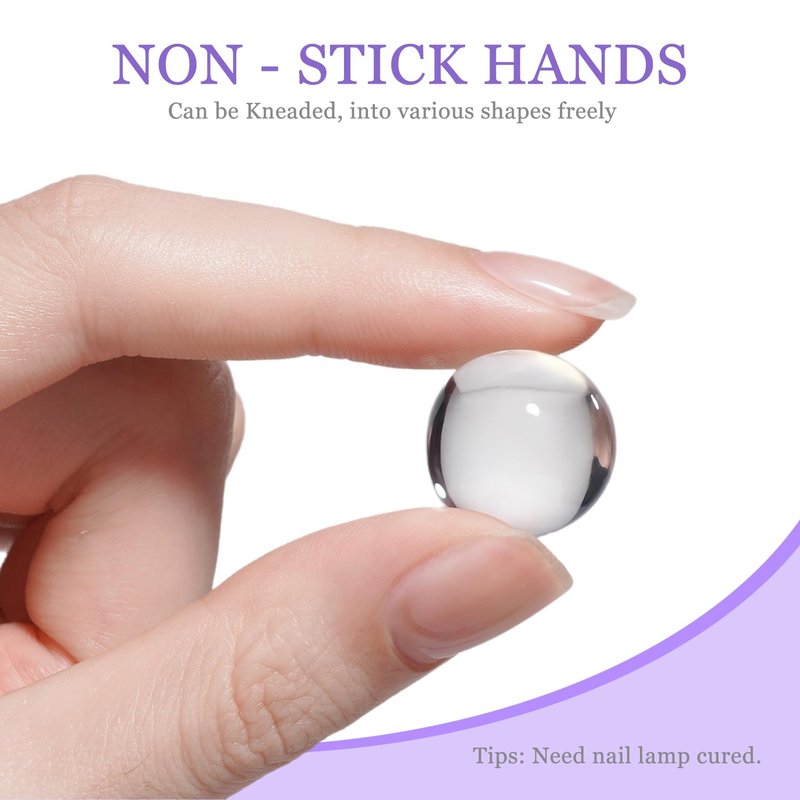 Skiennix 3D Sculpting Gel Kit - 15g Clear & White Non-Sticky Nail Builder with Gold Chrome Powder