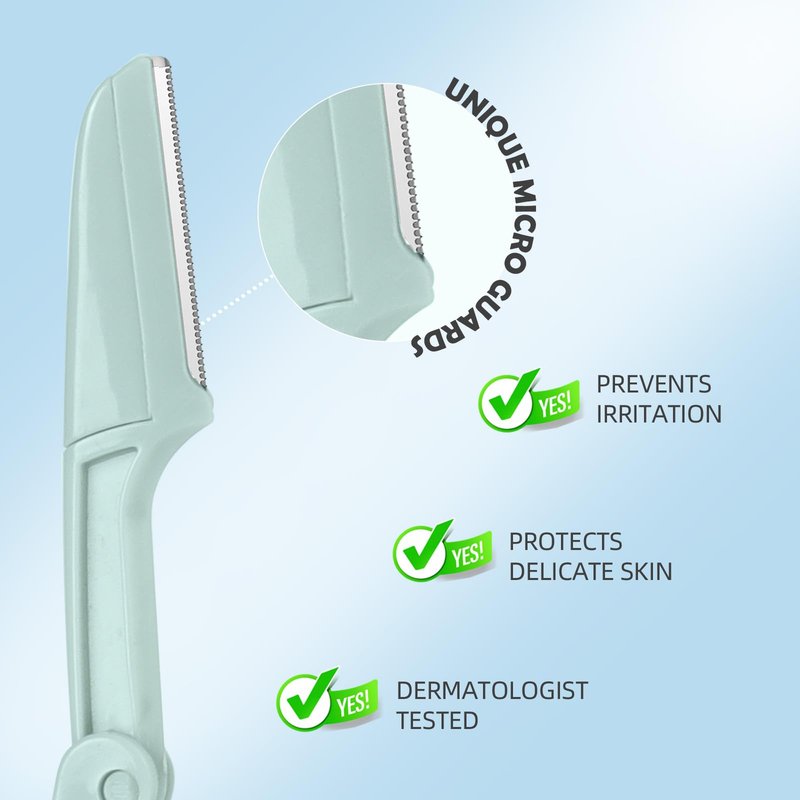 Dermaplane Razor for Women Face,Stocking Stuffers 6 pack Folding Eyebrow Razor Facial Hair Removal for Women and Men Travel,Dermaplaning Beauty Tool