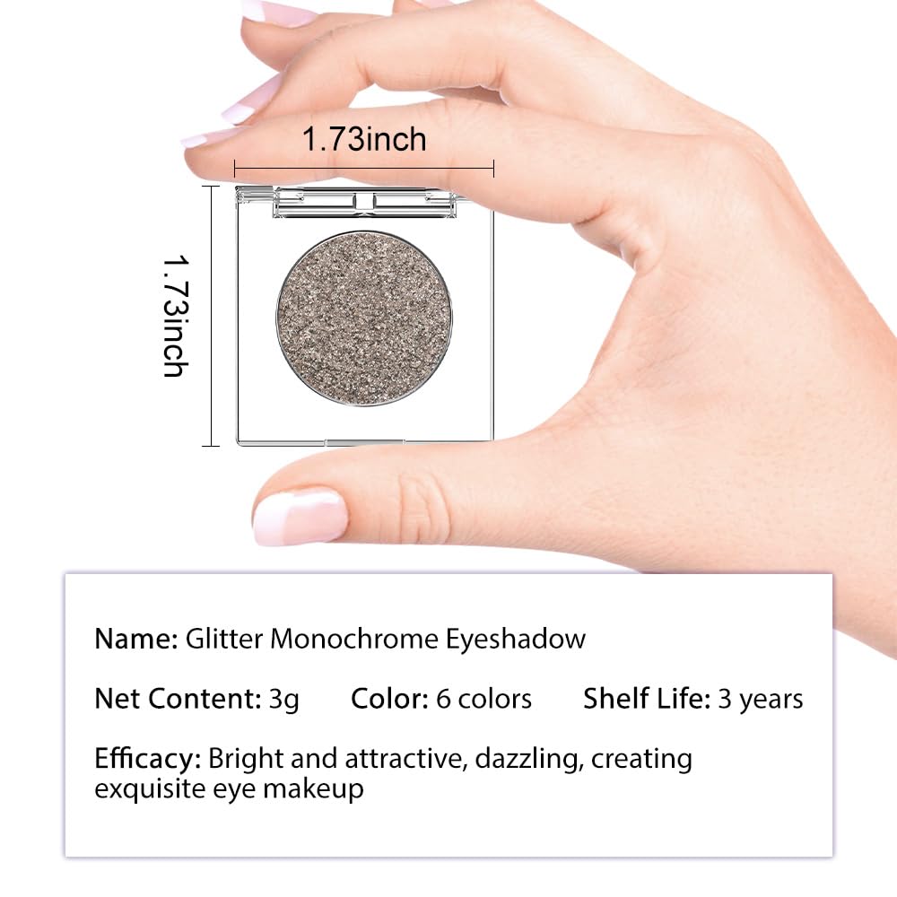 Taupe Gray Brown Monochrome Shimmer Eyeshadow Palette - Long-Lasting, Lightweight Glitter for Mature Skin