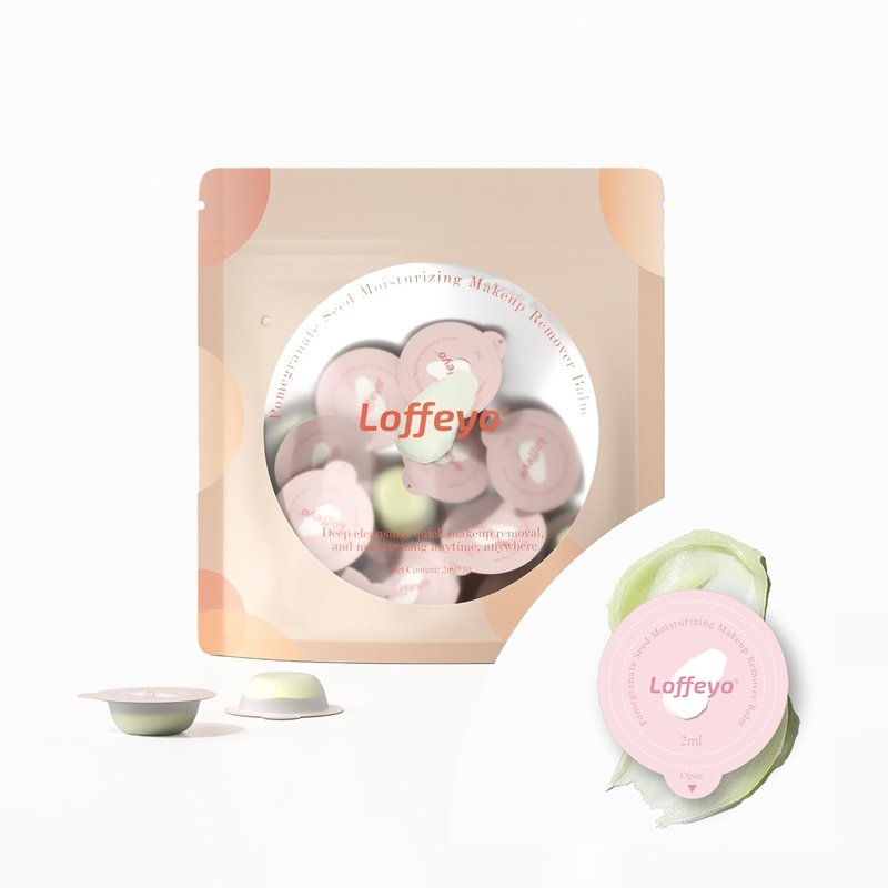 Cleansing Balm Pods - 30PCS Travel Size Makeup Remover with Pomegranate Extract | Gentle & Hydrating, Leak-Proof