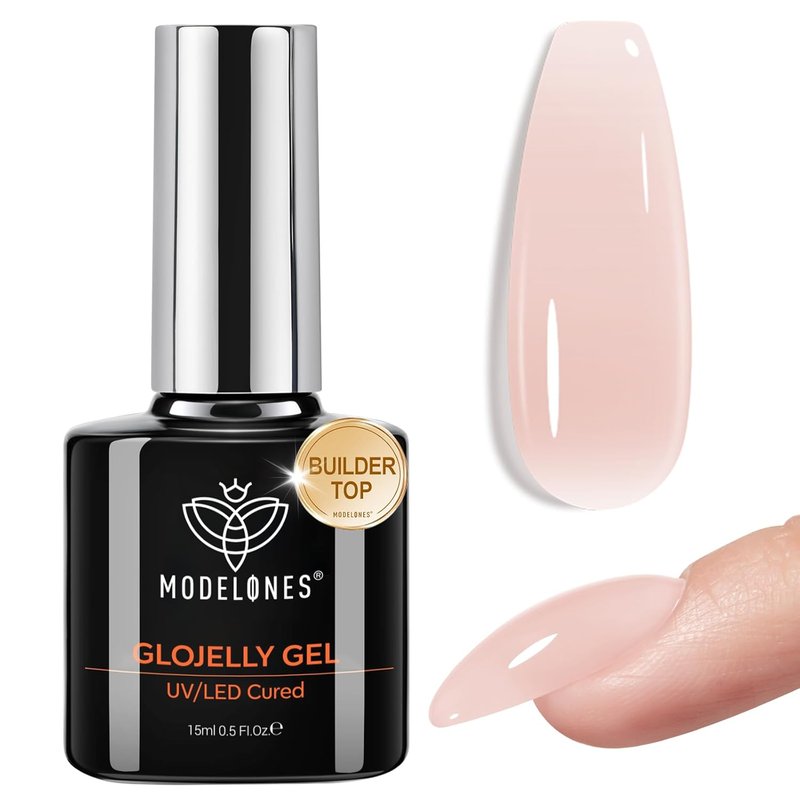 Nude Builder Nail Gel - No Wipe Ultra Gloss Jelly Polish | 15 ML Apex Strengthener for Long-Lasting Nail Art