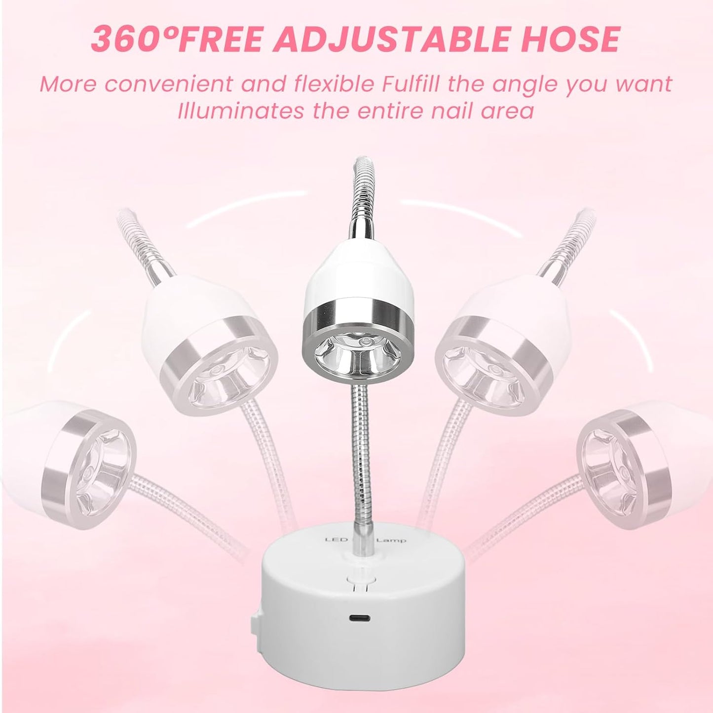 Touch Switch Gel x Lamp - 9W Cordless Rechargeable Gooseneck UV Nail Lamp | Portable Quick-Dry with 60s Timer for Home & Salon
