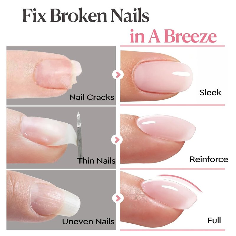 AzureBeauty Builder Gel for Nails, 18ml 7-in-1 Nude Pink Builder Gel,Beginner Friendly, 30-Day Nail Strengthener Extension Glue, For Home Salon DIY & Gifts