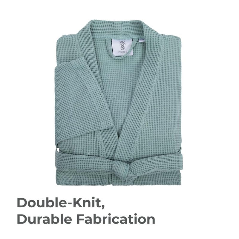 Cariloha Waffle Knit Bath Robe | Tahitian Breeze | Unisex, Large/X-Large | Viscose Material | Soft, Comfortable, & Wicks Moisture