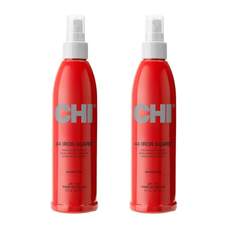 CHI 44 Iron Guard Thermal Protection Spray - Nourishing Formula for Heat Damage & Frizz Control | Clear, 8 Oz (Pack of 2)