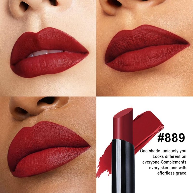 Evpct Cranberry Red Velvet Matte Lipstick - High Pigment, Long-Lasting & Waterproof | 24-Hour Silky Stain