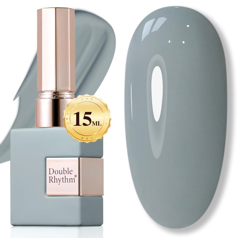 Double Rhythm 15ML Gel Polish Pure Sheer Same Color Same Bottle Soak Off Gel Polish Art Manicure Salon DIY at Home for Women (Milky Gray-A1464)