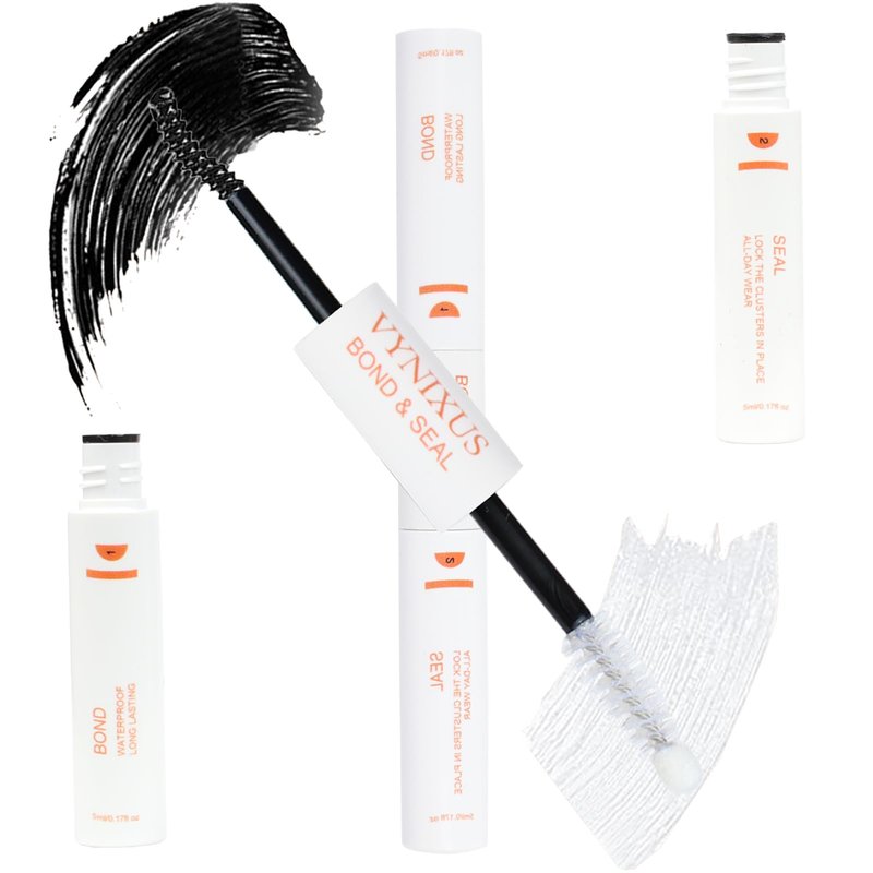 Lash Glue for Eyelash Clusters 2-IN-1 Lash Bond and Seal Waterproof Eyelash Glue DIY Lash Cluster Glue Individual Lash 72H+ DIY at Home 10ml