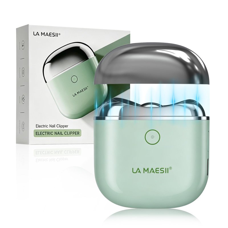 LA MAESII Electric Nail Clipper,Portable Electric Nail Clippers USB Rechargeable,Smart Sensor Automatic Nail Clipper with LED Light & 2 Speed,Intelligent Infrared Protection,Nail Scraps Storage