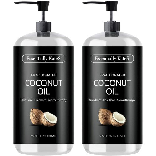 Essentially KateS Fractionated Coconut Oil - Body & Hair Carrier Oil, 16.9 Fl Oz (500ML), No Scent