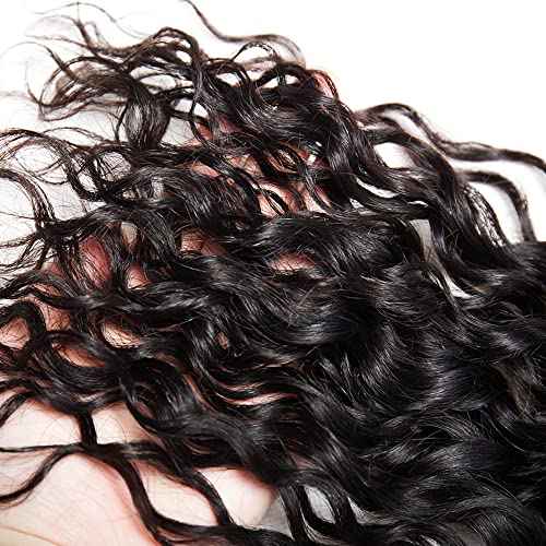 1B Water Wave Bundles Human Hair 26 28 30 Inch Natural Black Water Wave Bundle Human Hair Extensions Unprocessed Virgin Remy Hair 3 Bundle 50 Gram Per Bundle For Women