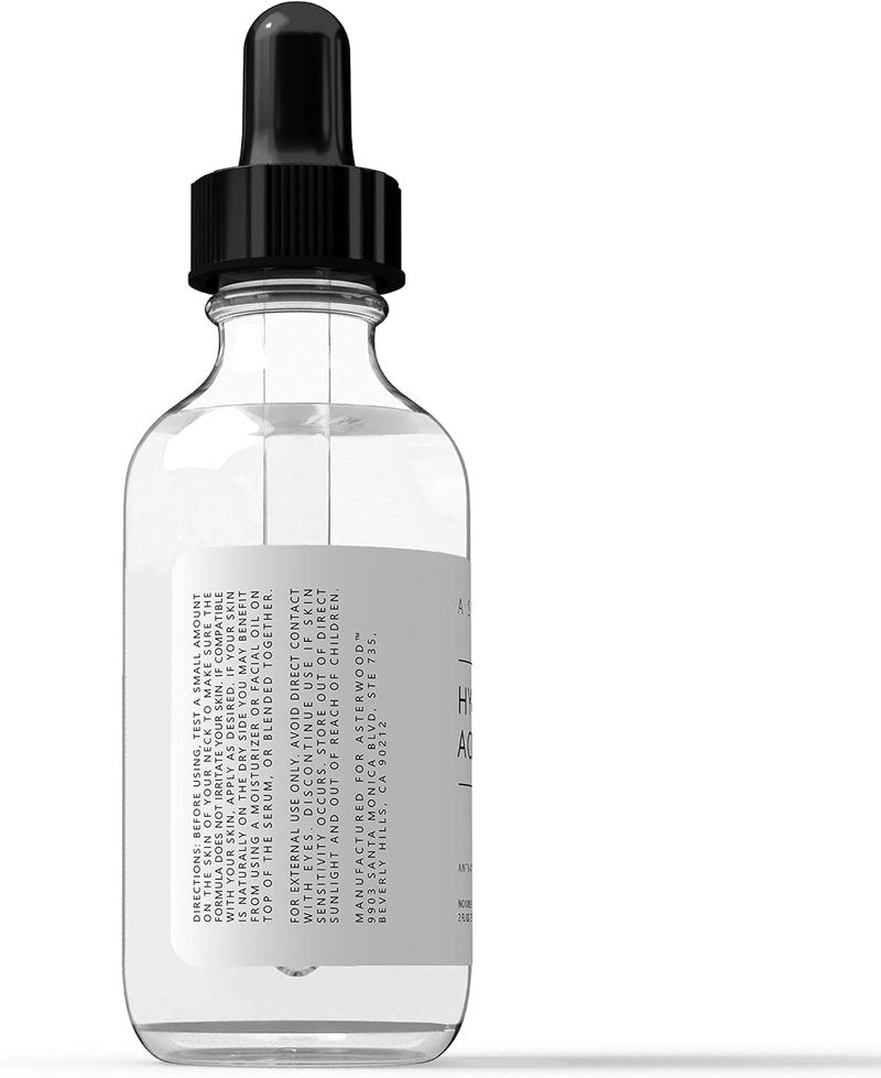 Asterwood Pure Hyaluronic Acid Serum for Face - Plumping, Anti-Aging, Hydrating - Fragrance-Free - 1 Fl Oz